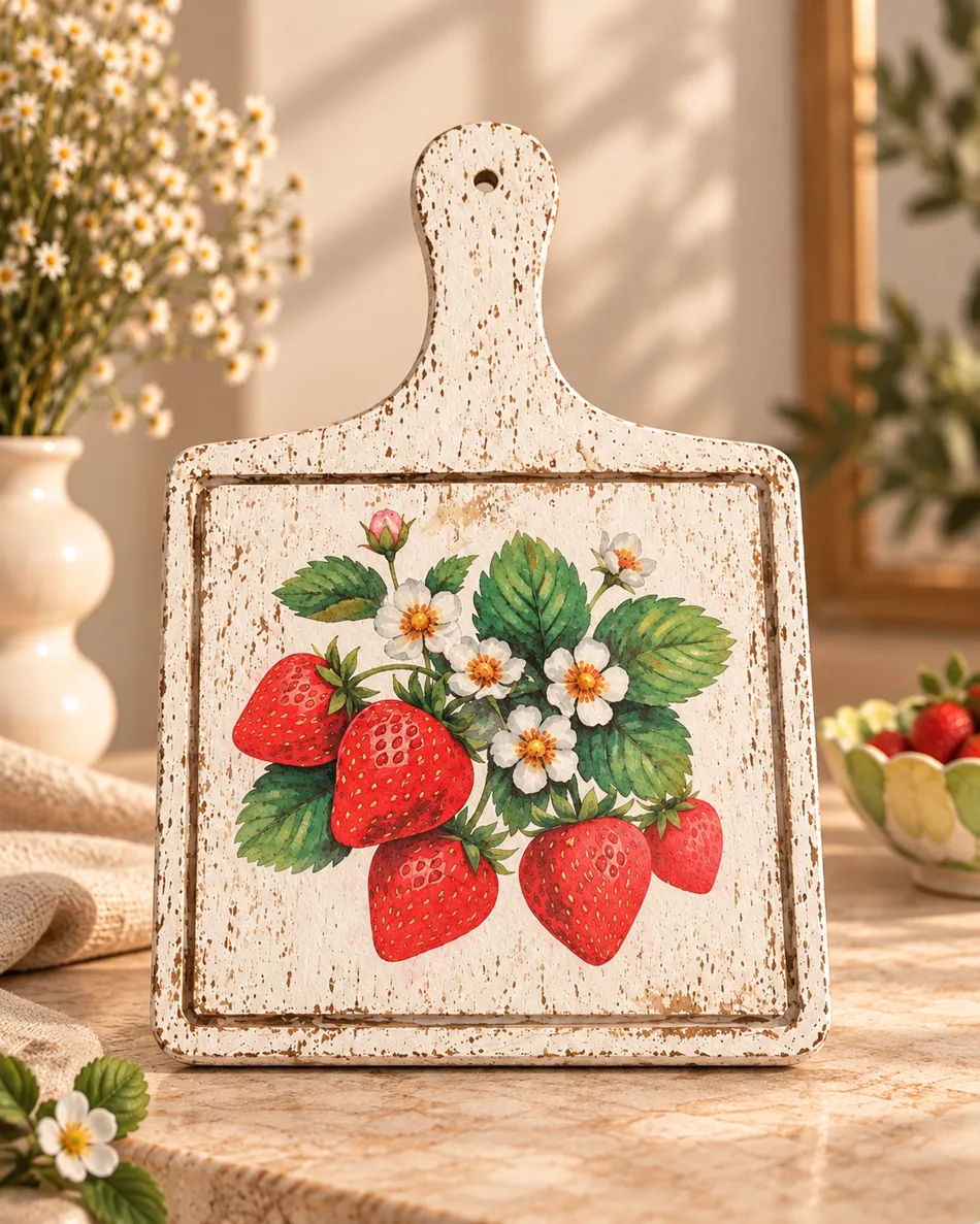 Strawberry wooden plaque